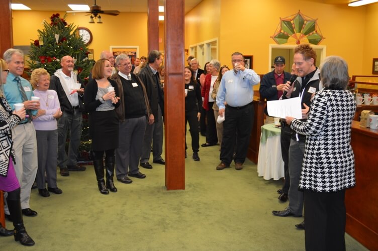 Kara Huckaby addresses the December Maury County Chamber & Economic Alliance Meeting at Caledonian Financial